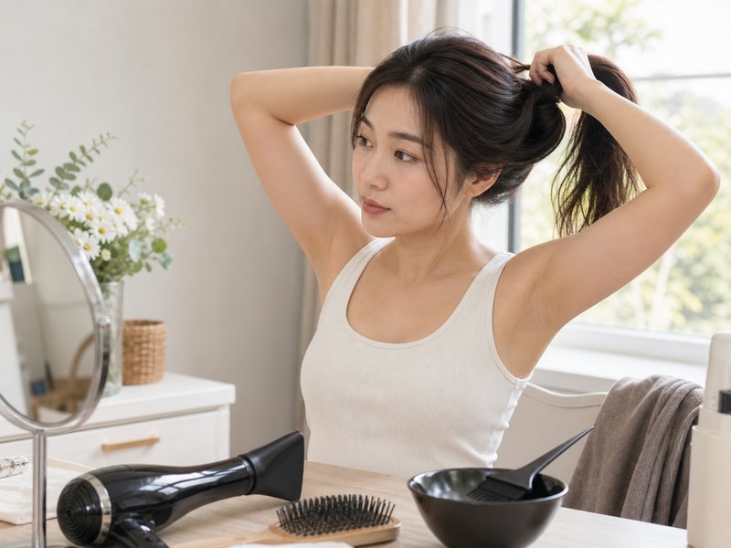 Việc nhuộm, sấy hay buộc tóc quá chặt cũng có thể làm tóc yếu và dễ gãy rụng hơn
