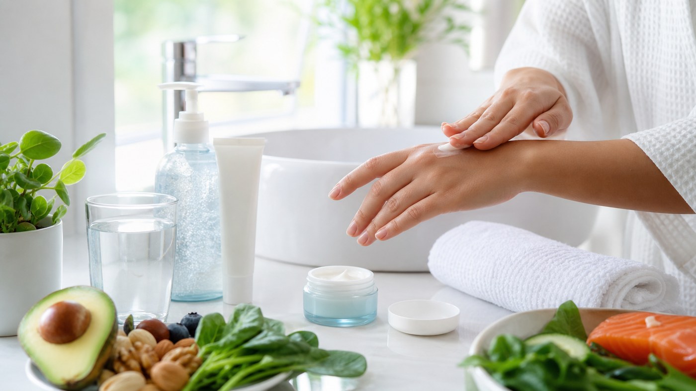 Uống đủ nước, rửa mặt dịu nhẹ và dưỡng ẩm cho da giúp phục hồi hàng rào bảo vệ tự nhiên.