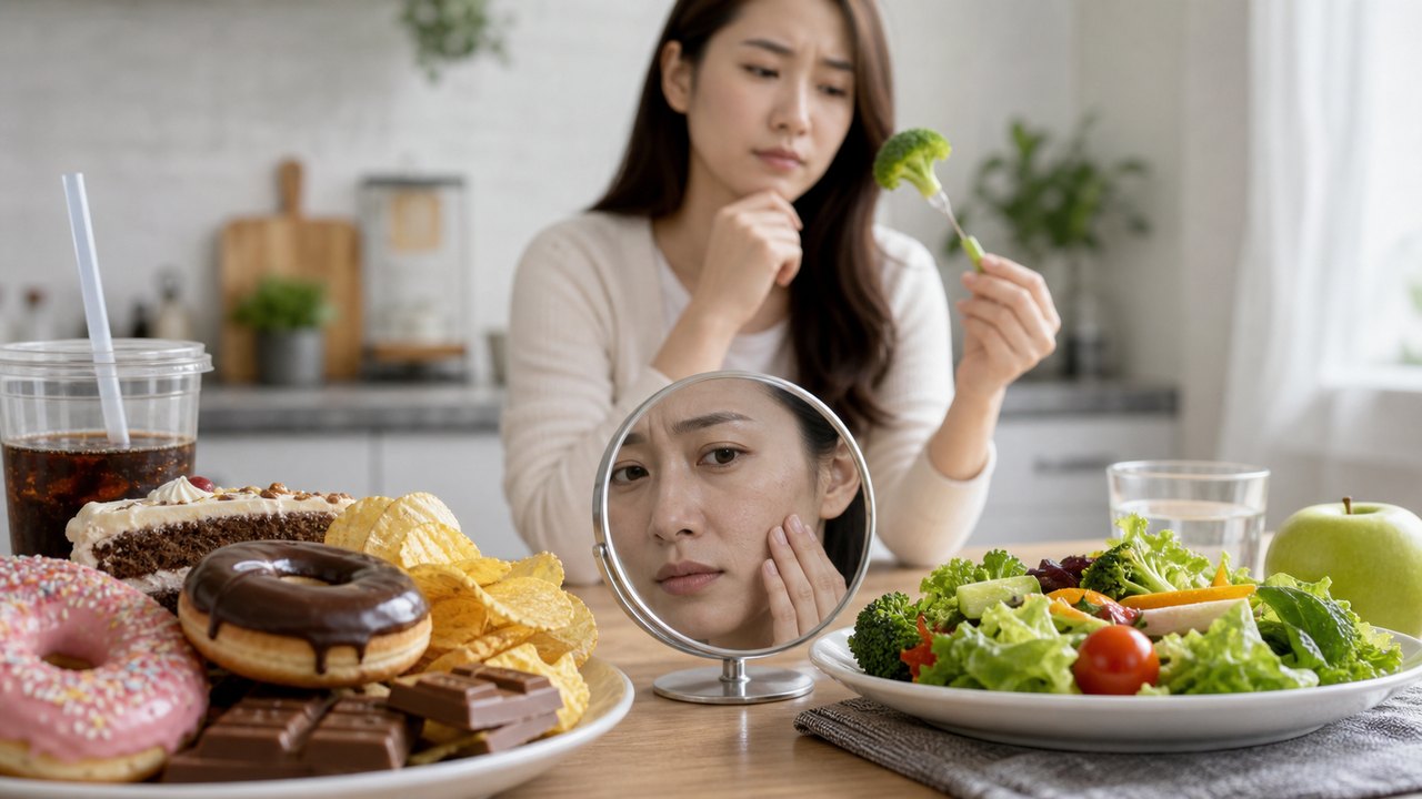 Chế độ ăn uống thiếu cân bằng có thể khiến làn da kém tươi tắn