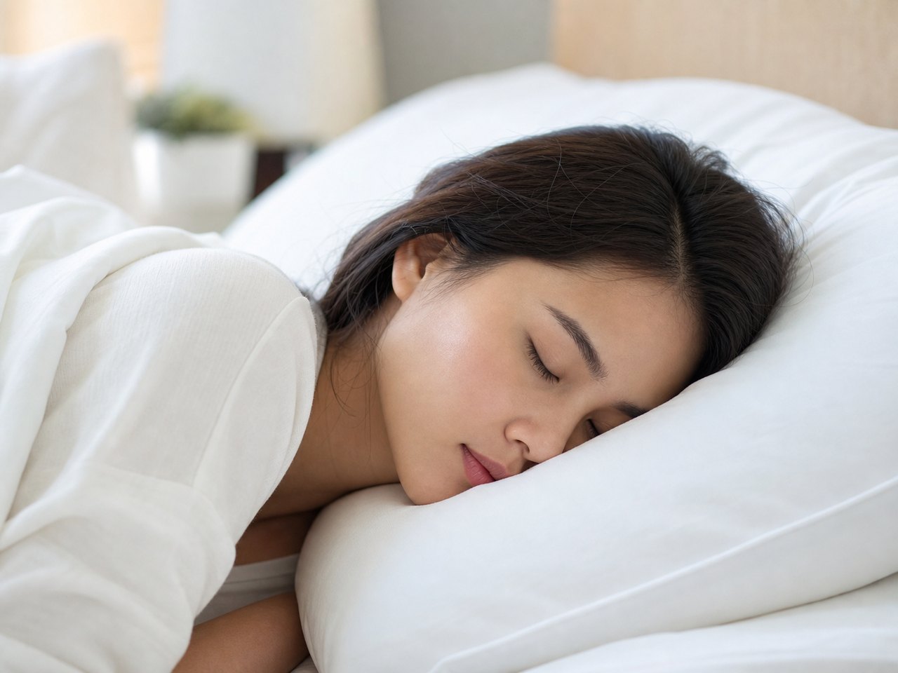 Ngủ áp mặt vào gối có thể góp phần làm nếp gấp trên da rõ hơn