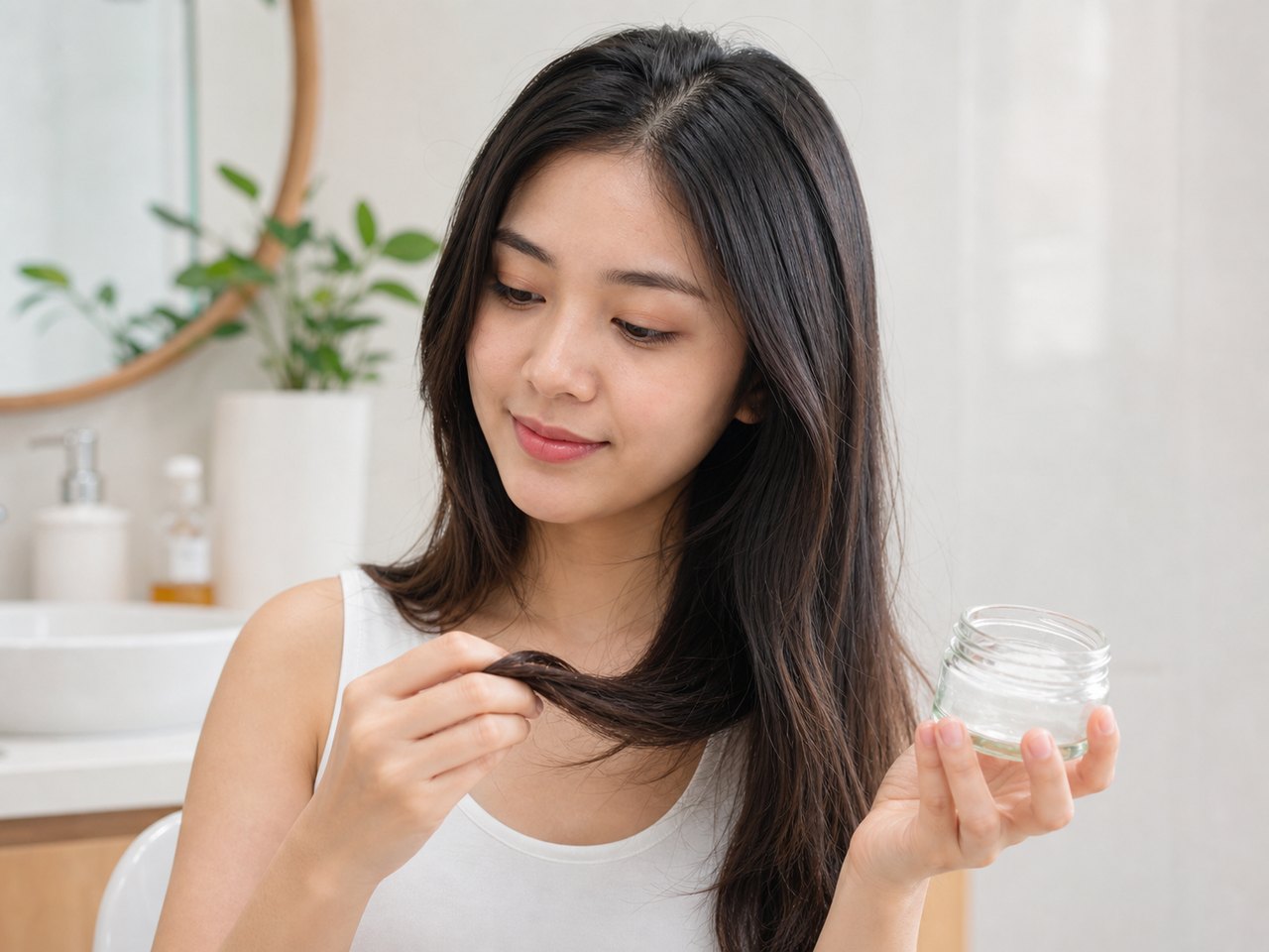 Dầu dừa chỉ nên dùng lượng nhỏ ở phần ngọn nếu tóc khô xơ