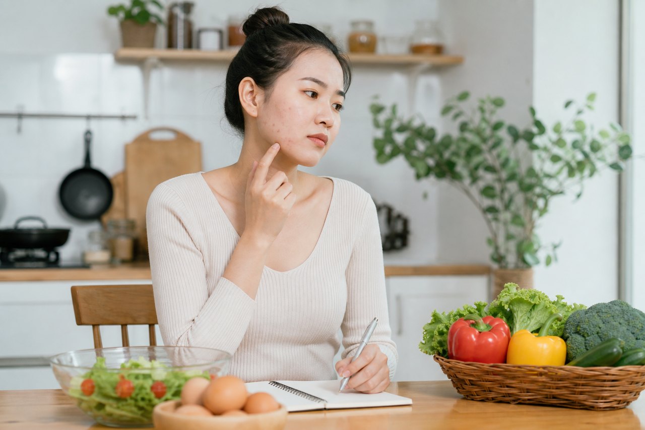 Chưa có bằng chứng khoa học cho thấy ăn trứng khiến vùng da mụn lành lại bị loang màu.