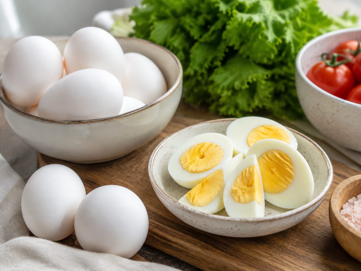 Trứng cung cấp protein và biotin hỗ trợ chăm sóc da tóc móng (Ảnh minh họa được tạo bởi AI)