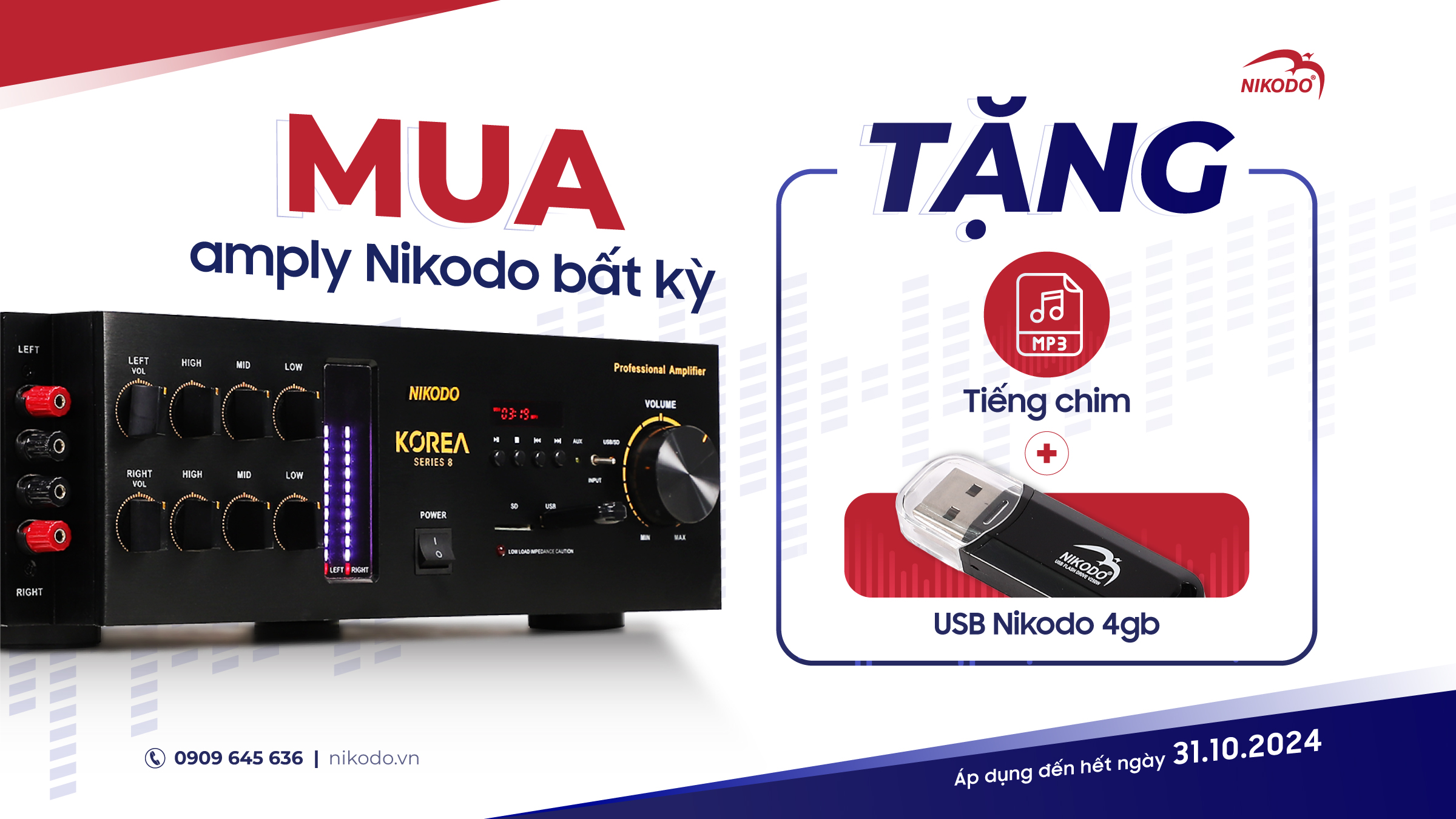 MUA AMPLY NHÀ YẾN NIKODO, NHẬN NGAY USB TIẾNG CHIM CỰC CHẤT (Đã kết thúc)