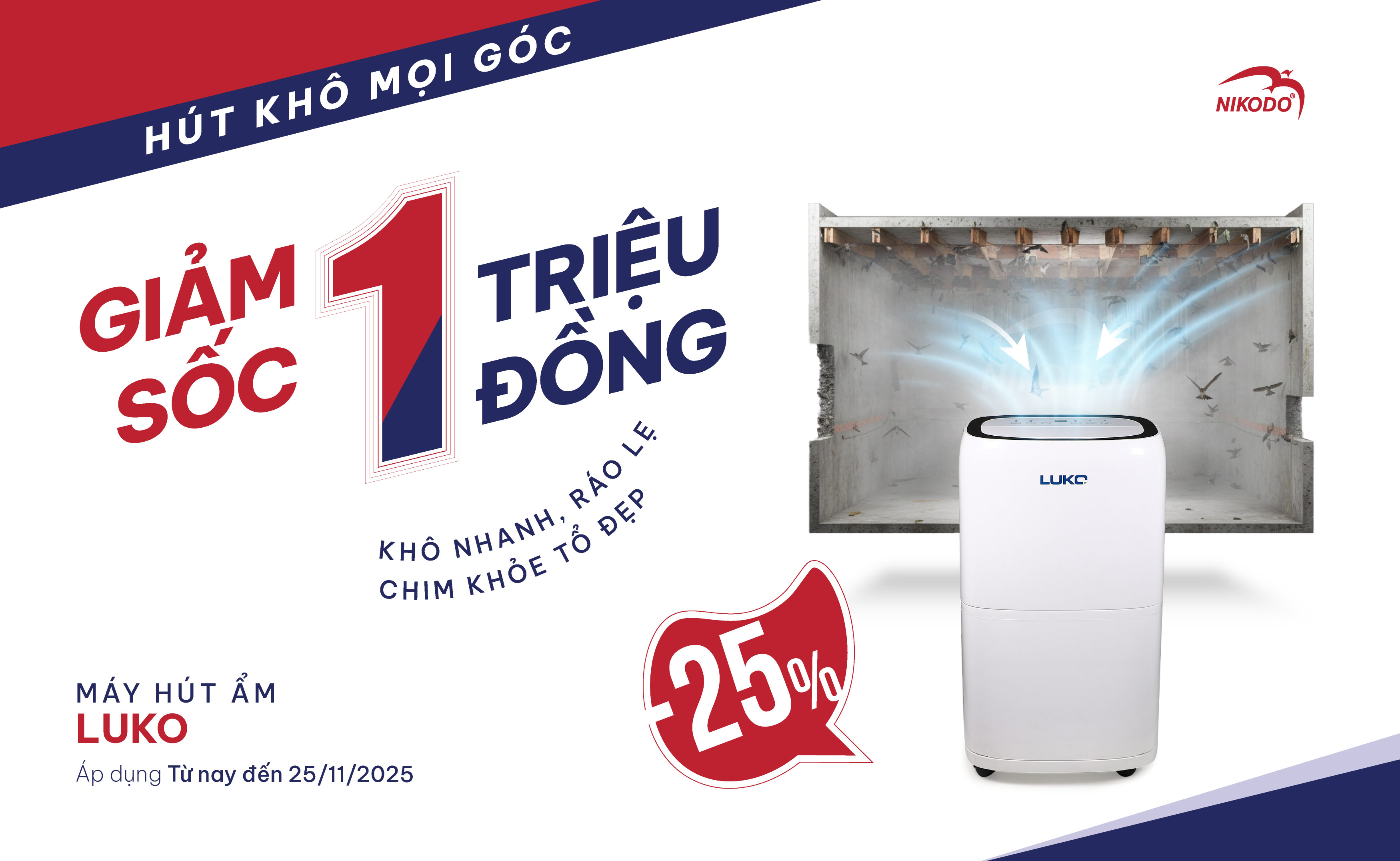 HÚT KHÔ MỌI GÓC – GIẢM SỐC 1.000.000Đ