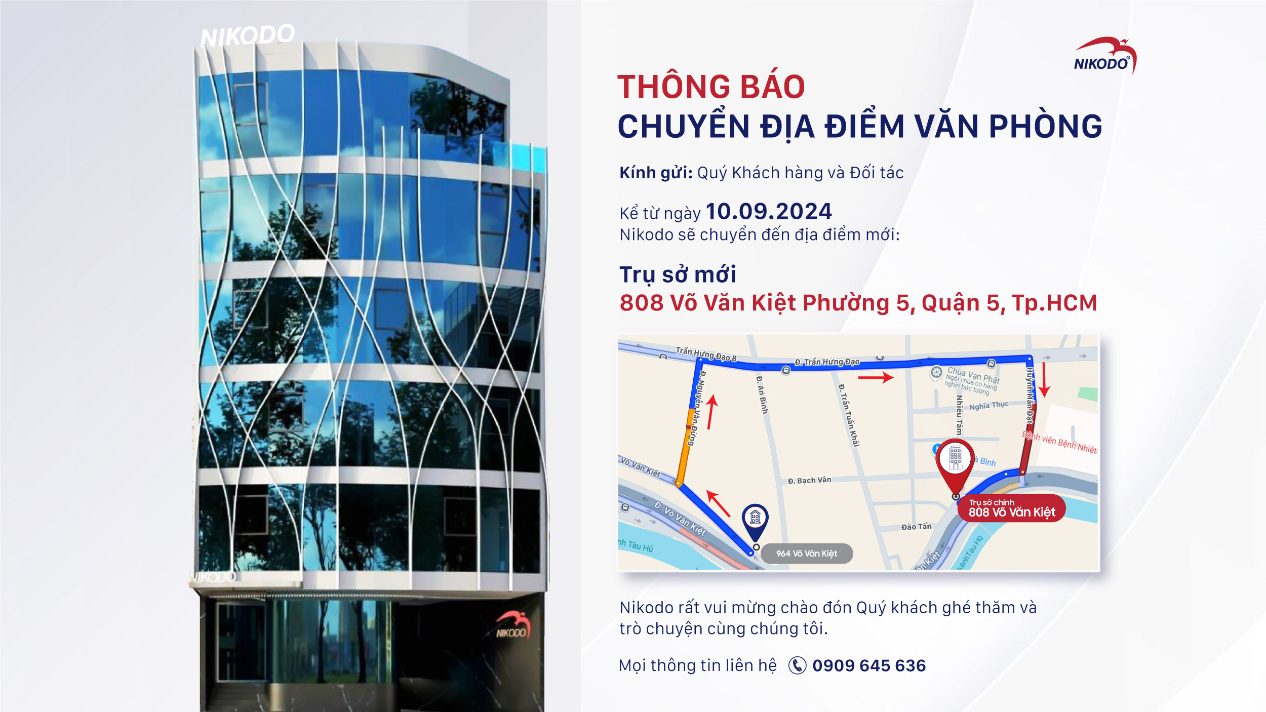 [THÔNG BÁO] NIKODO CHUYỂN ĐỊA ĐIỂM TRỤ SỞ CHÍNH TẠI TP.HCM