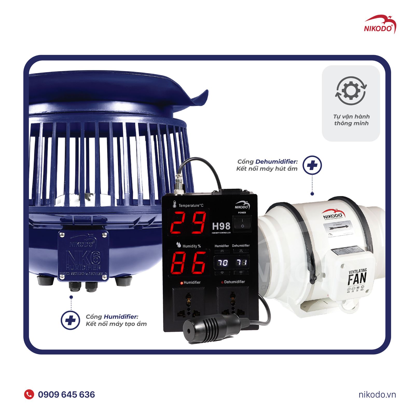 MÁY KIỂM SOÁT ĐỘ ẨM VÀ ĐO NHIỆT ĐỘ H-98 BỘ 20 MÉT