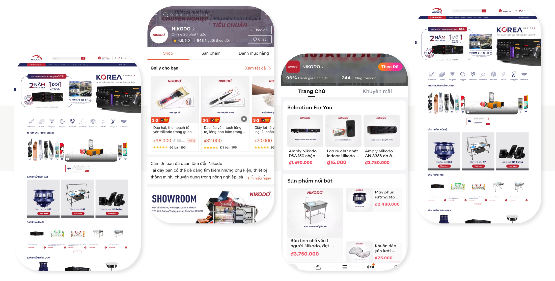 Các kênh thương mại điện tử của Yến Nikodo