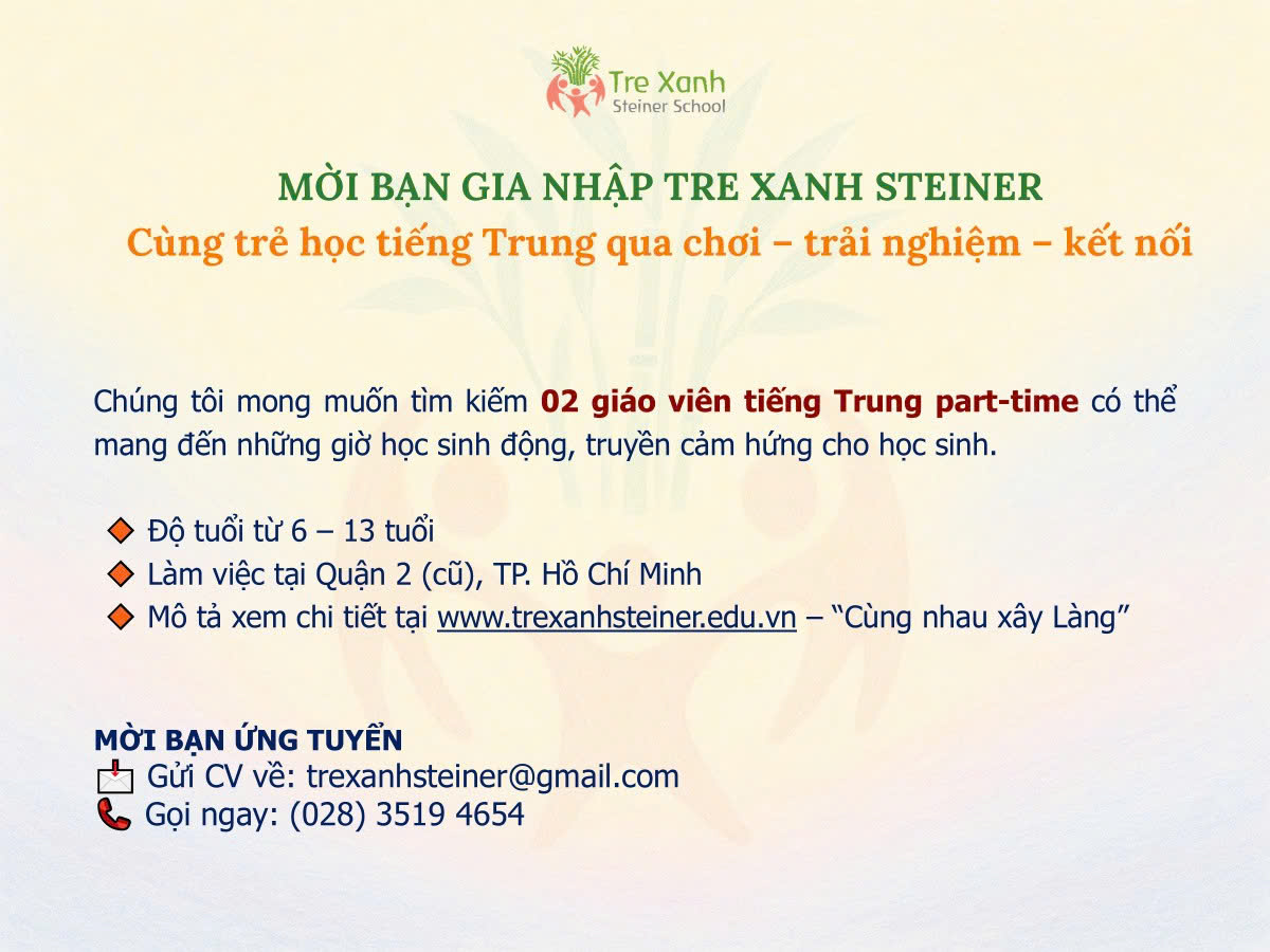 GIÁO VIÊN TIẾNG TRUNG (part - time)