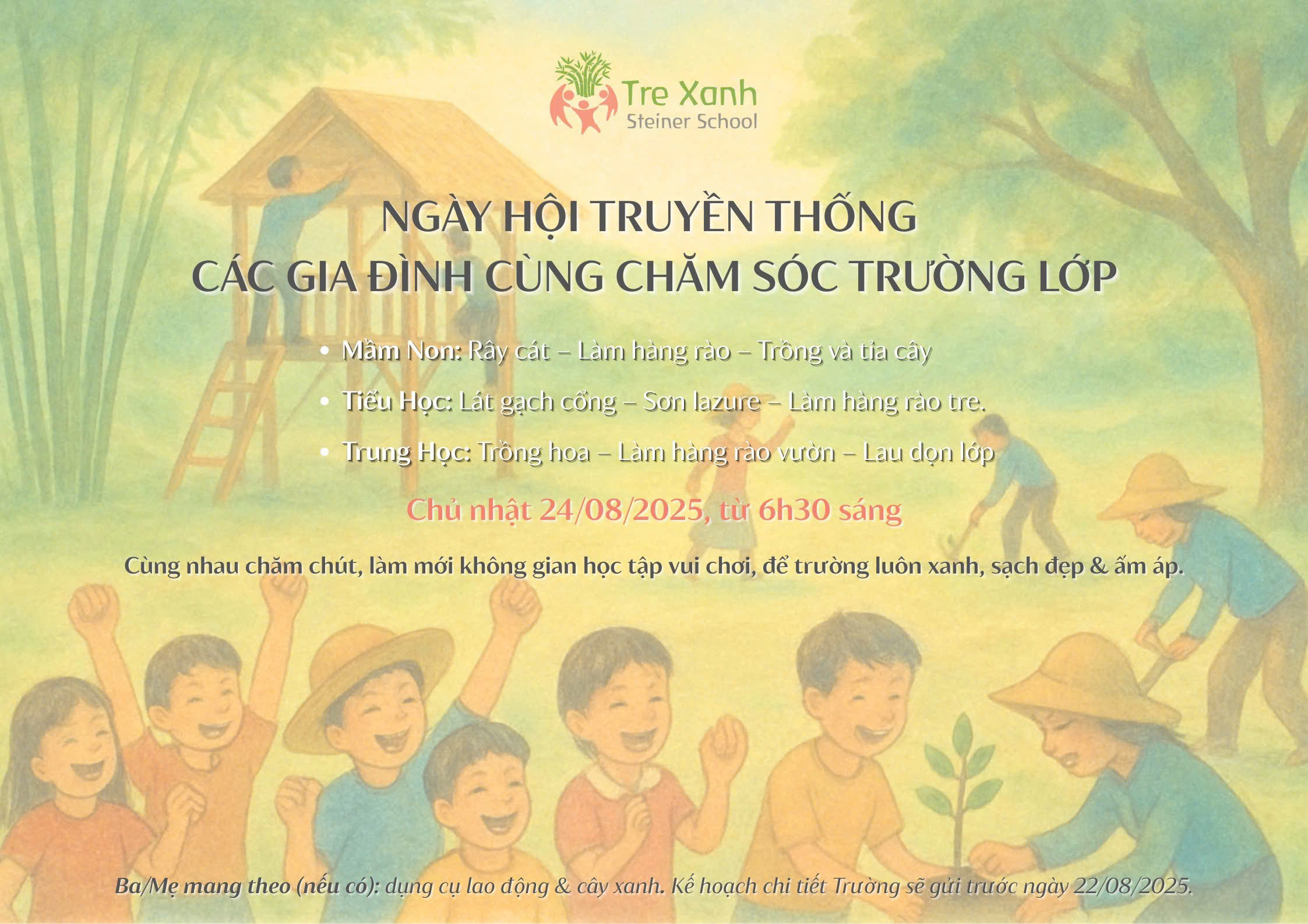 Ngày hội truyền thống các gia đình cùng chăm sóc trường lớp 