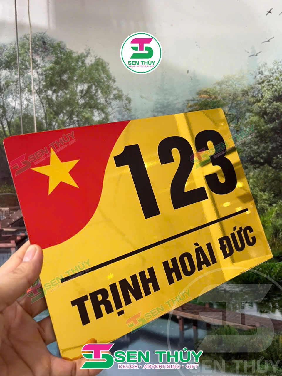 Bảng Số Nhà HÌNH LÁ CỜ VIỆT NAM ALU IN UV - BSN020