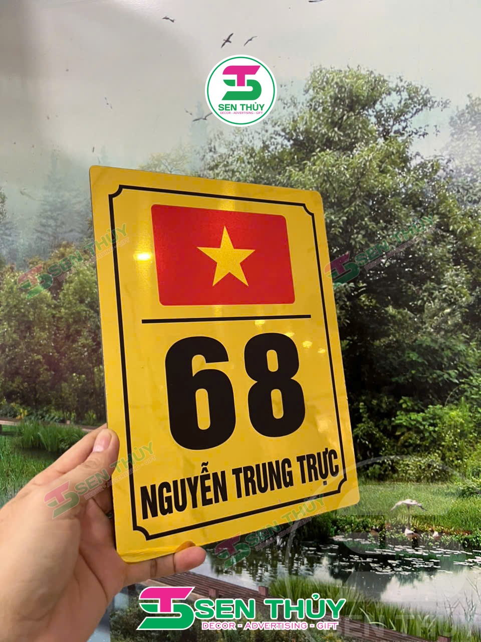 Bảng Số Nhà HÌNH LÁ CỜ VIỆT NAM ALU IN UV - BSN017