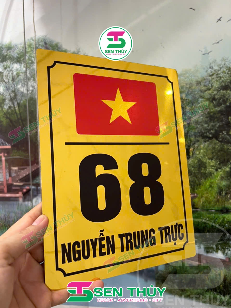 Bảng Số Nhà HÌNH LÁ CỜ VIỆT NAM ALU IN UV - BSN017