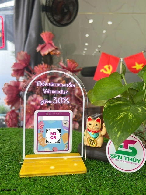 Bảng mica in qr theo yêu cầu, in mã qr ngân hàng chất liệu mica bền đẹp, in siêu tốc - QR005