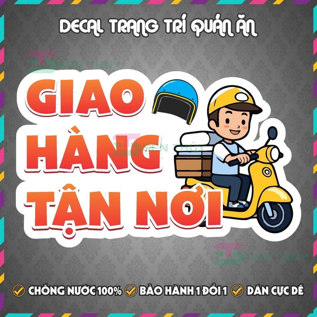 Decal GIAO HÀNG TẬN NƠI (2) - Decal Dán Tường Trang Trí Quán Ăn, Trà Sữa, Cà Phê - Chống Thấm Nước, Chống Nắng, Cắt Sẵn