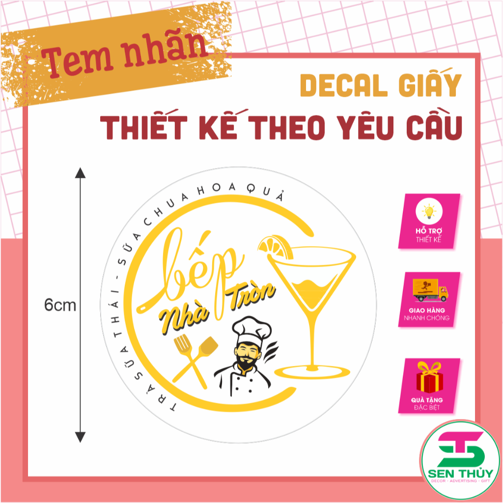 Combo 1000 Tem Nhãn Giấy – In Theo Yêu Cầu – Sticker Dán Sản Phẩm