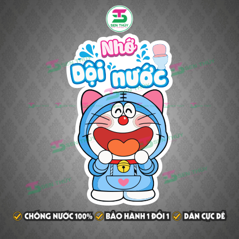 Miếng Dán Bồn Cầu Dễ Thương - Sticker Dán Bồn Cầu Cue Dùng Dán Trang Trí Toilet, Nhà Vệ Sinh, Tường - WC004
