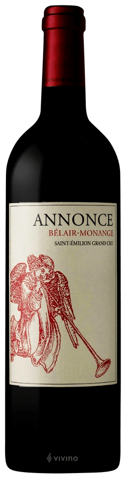 ANNONCE DE BELAIR-MONANGE, Merlot, Caberbet Franc  2018