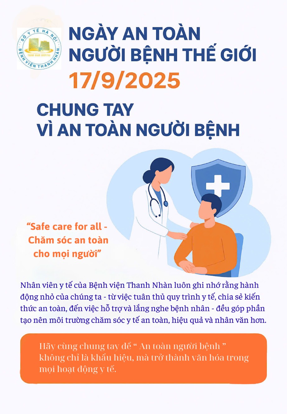 🌎🌍🌎 NGÀY AN TOÀN NGƯỜI BỆNH THẾ GIỚI 17/9 – Chung tay vì an toàn người bệnh 🌎🌍🌎