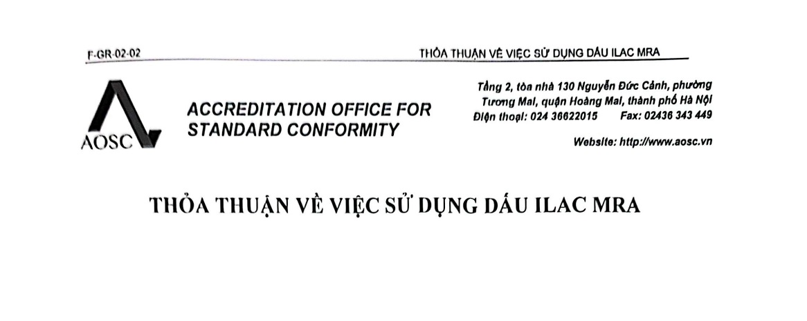 Thỏa Thuận Về Việc Sử Dụng Dấu ILAC MRA