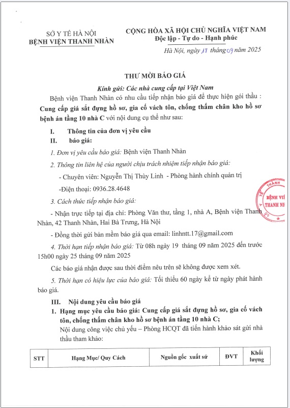 Cung cấp giá sắt đựng hồ sơ, gia cố vách tôn,chống thấm chân kho hồ sơ bệnh án tầng 10 nhà C
