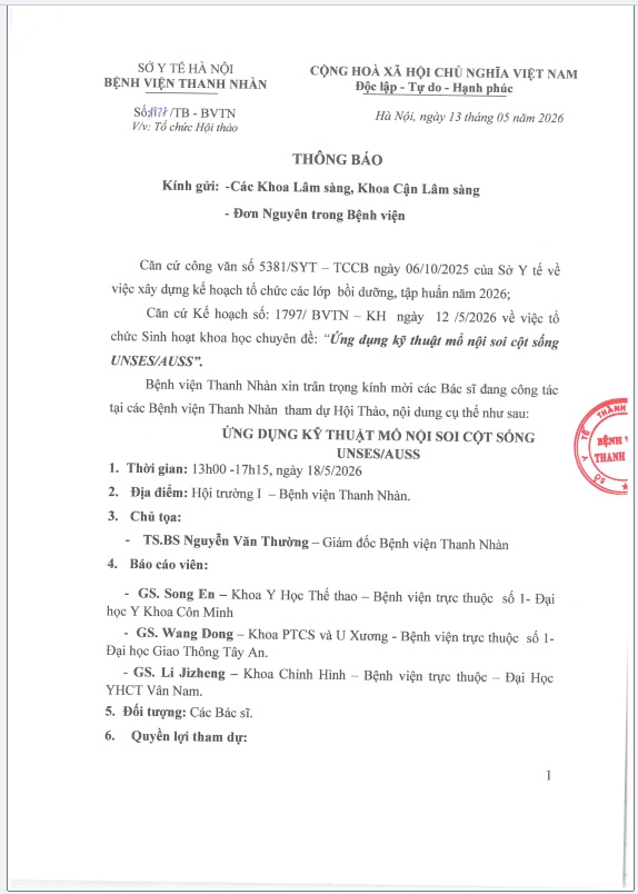 Thông báo về việc tổ chức Hội Thảo