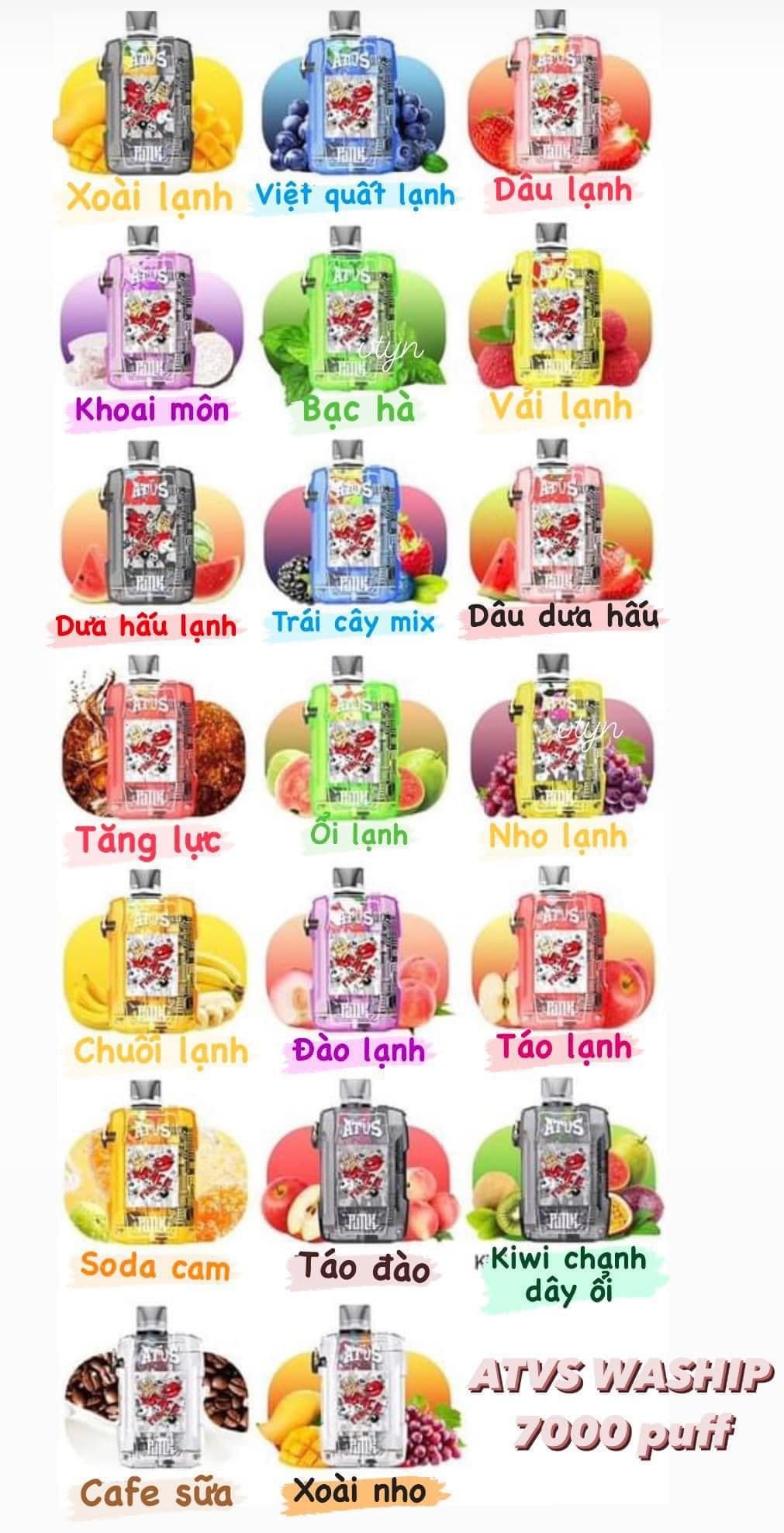 Phân tích các hương vị phổ biến của Pod dùng 1 lần