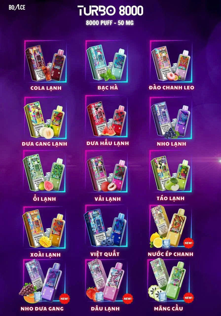 Review chi tiết sản phẩm Turbo 8000 Hơi (50mg) – Pod 1 Lần
