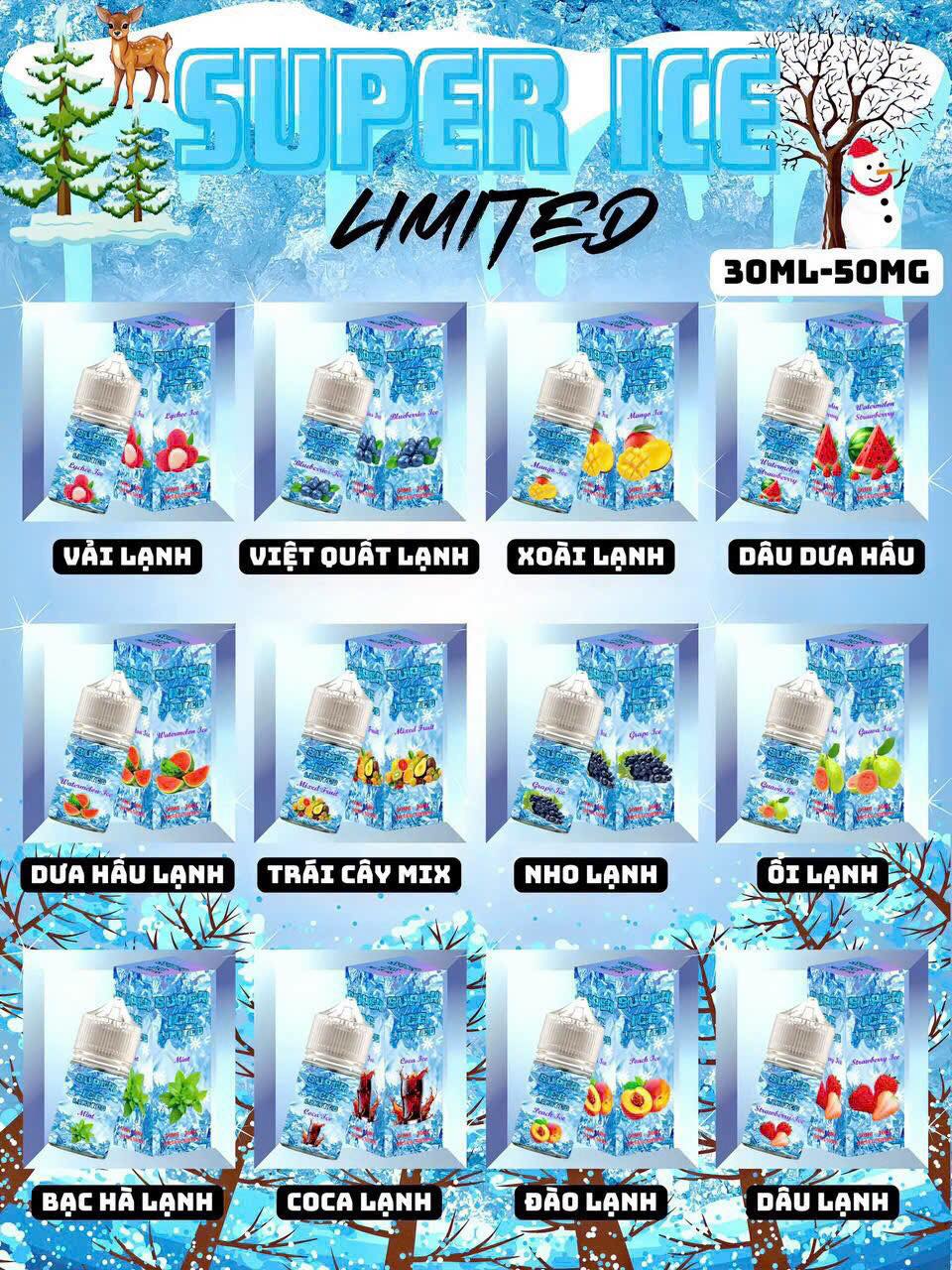 Review chi tiết chai juice Super Ice Limited Saltnic (30ml/50mg)