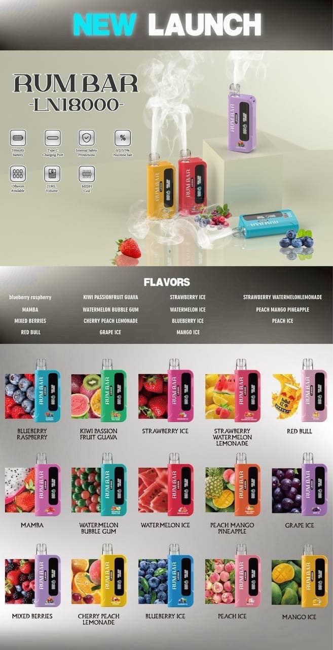 Đánh già và review chi tiết pod 1 lần Rum Bar 18000 Hơi (50mg)