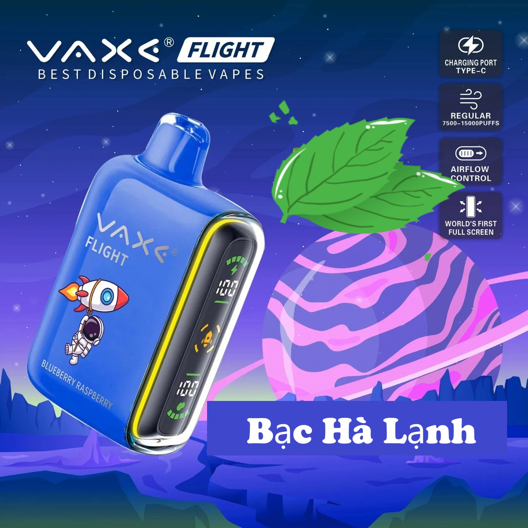 Oxva Vaxe Flight 15000 Hơi Bạc Hà Lạnh (50mg) – Pod 1 Lần