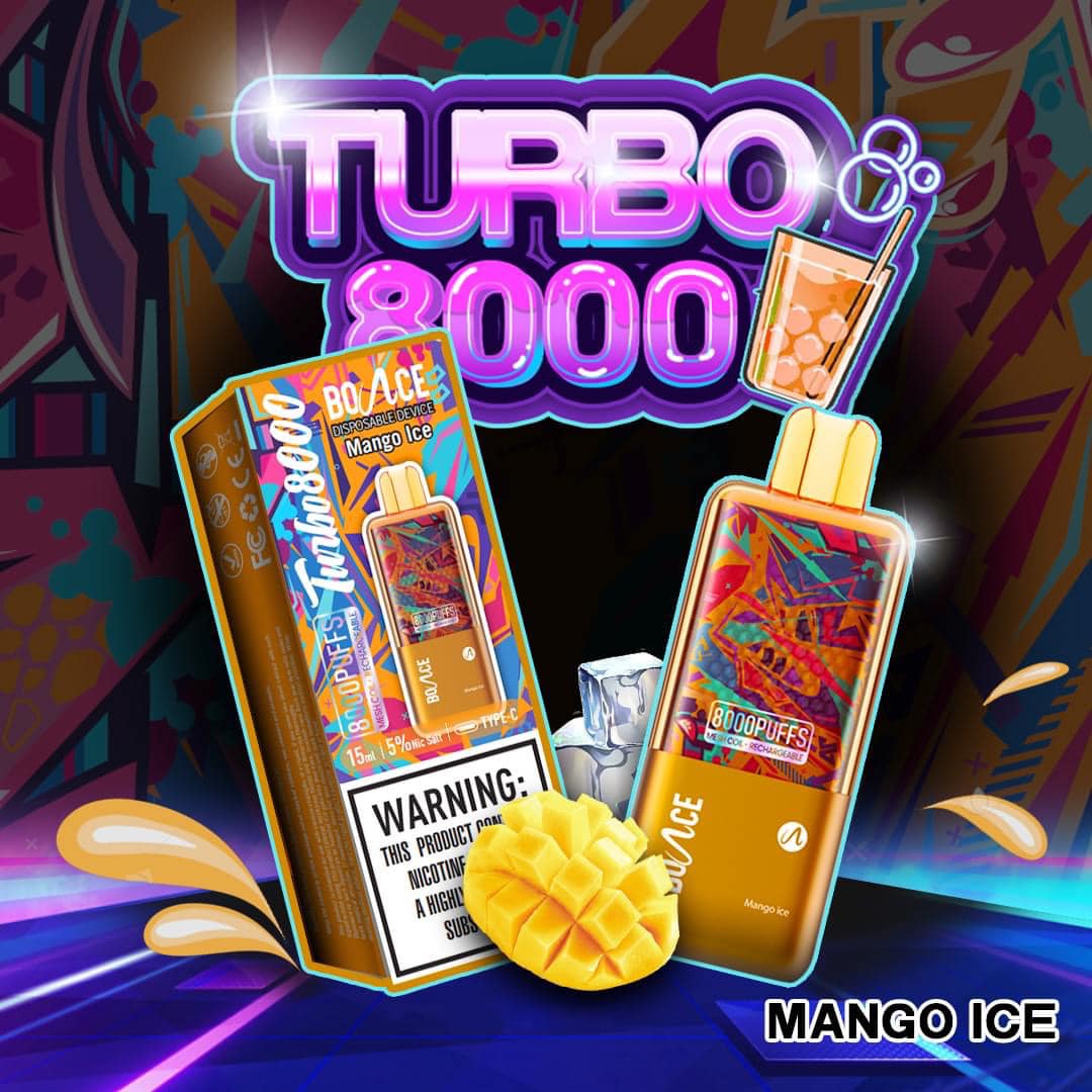 Turbo 8000 Hơi Hương Vị Xoài Lạnh (50mg) – Pod 1 Lần