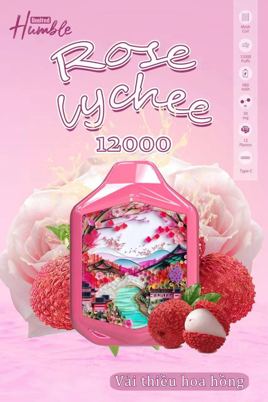 Humble (Limited) 12000 Hơi - Vải Thiều Rose (50mg) – Pod 1 Lần