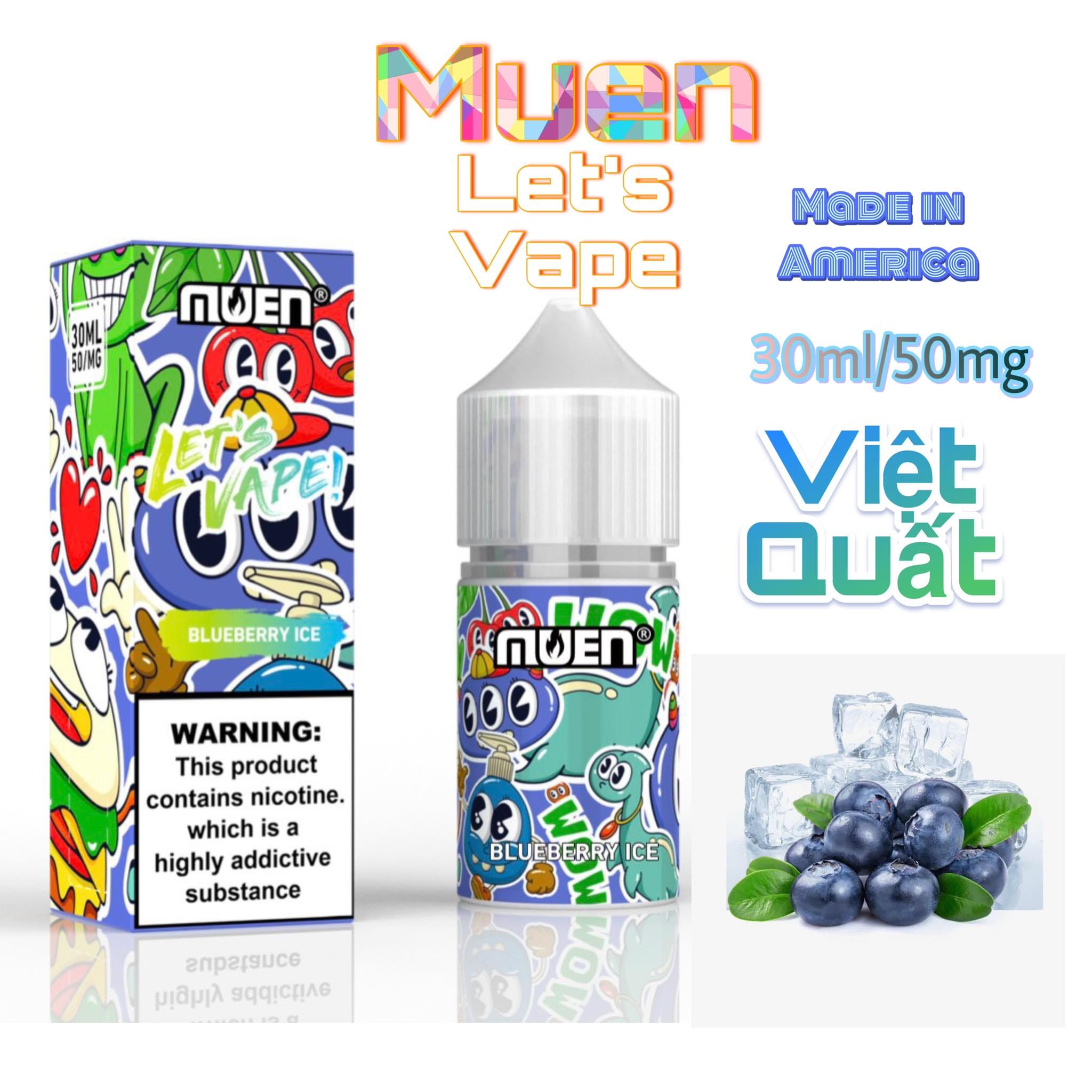 Muen Blueberry Ice Việt Quất Lạnh Saltnic (30ml / 50mg)