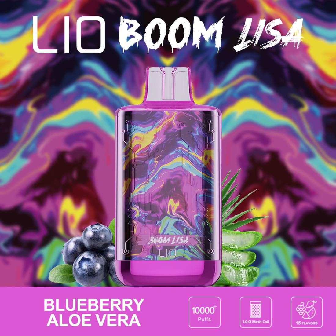 LIO BOOM Lisa 10000 Hơi Việt Quất Lô Hội (50mg) – Pod 1 Lần
