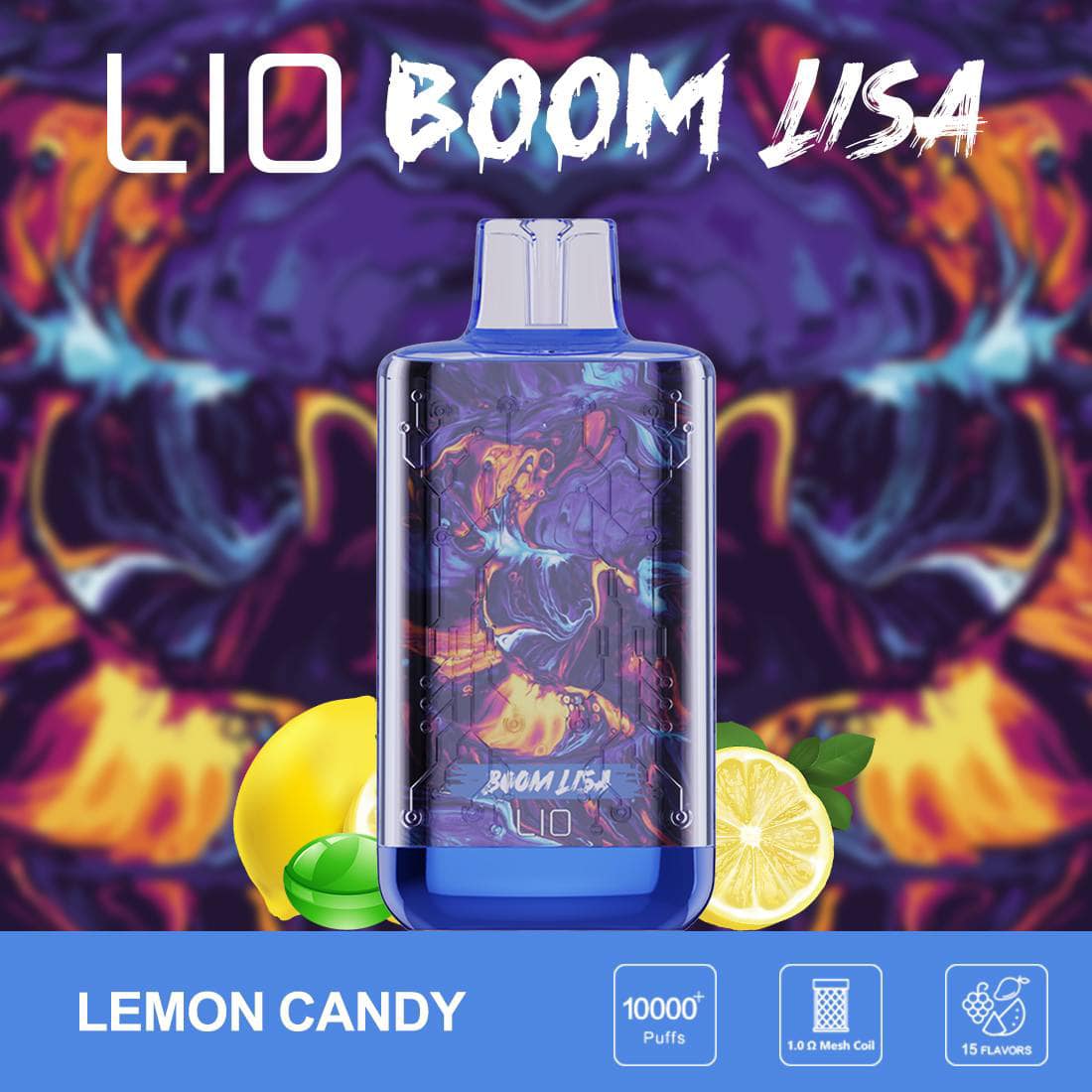 LIO BOOM Lisa 10000 Hơi Kẹo Chanh (50mg) – Pod 1 Lần