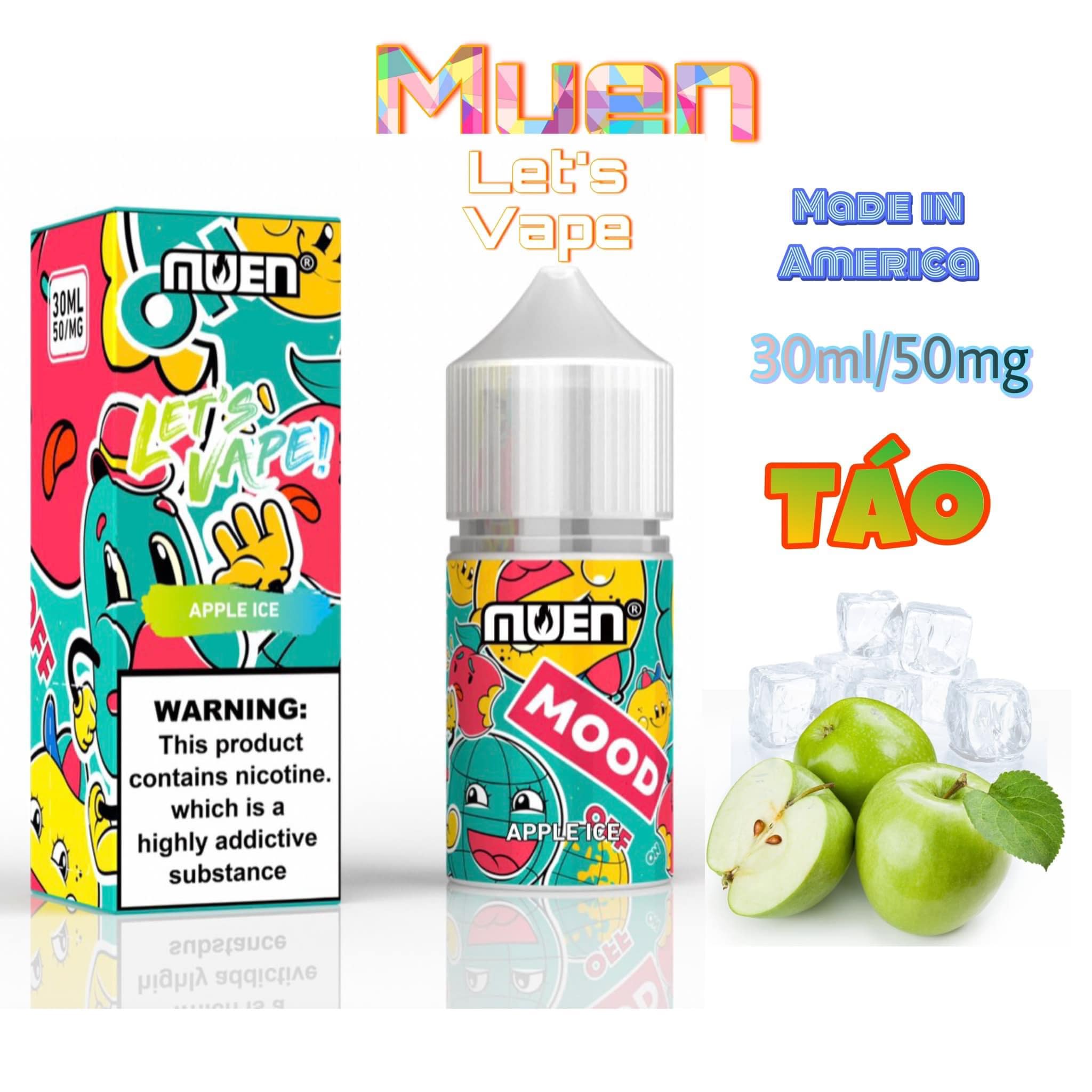 Muen Apple Ice Táo Lạnh Saltnic (30ml / 50mg)