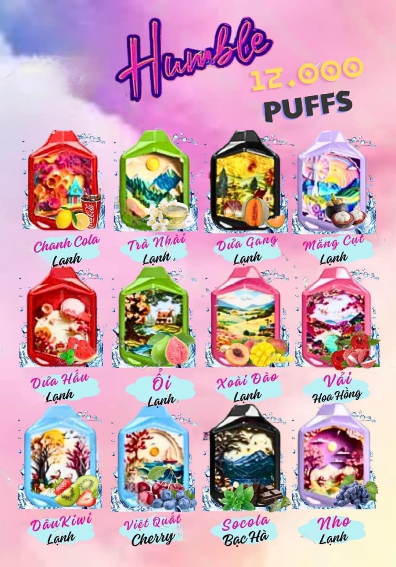 Humble (Limited) 12000 Hơi - Dưa Hấu Lạnh (50mg) – Pod 1 Lần
