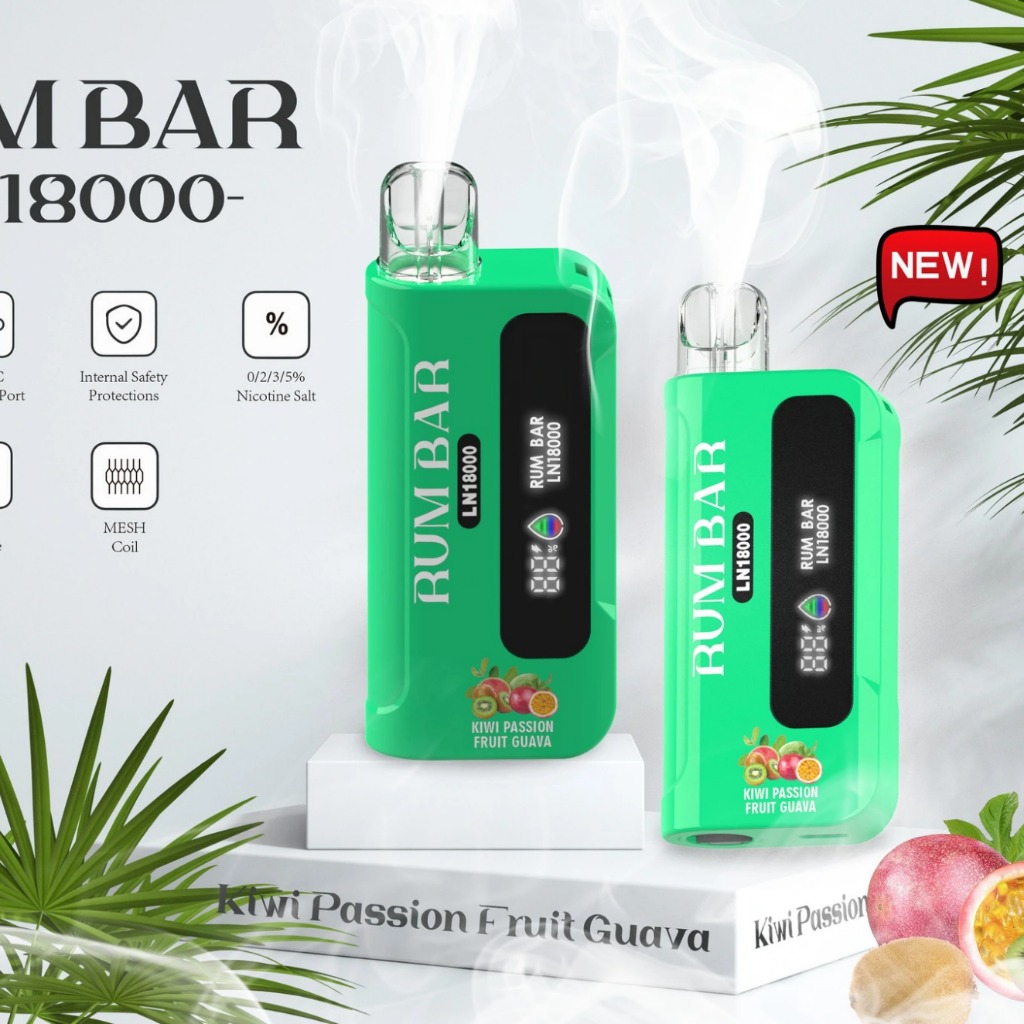 Rum Bar 18000 Hơi Kiwi Chanh Dây Ổi (50mg) – Pod 1 Lần
