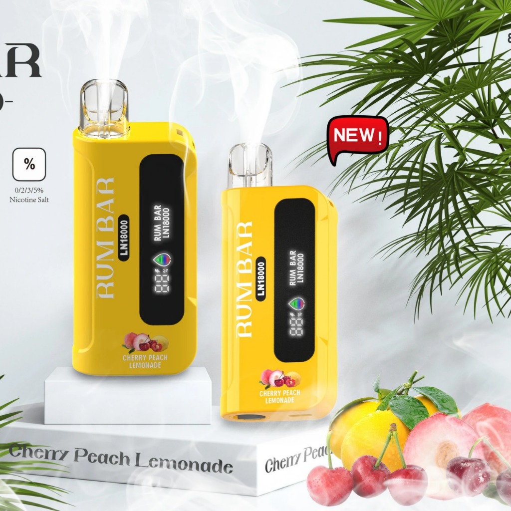 Rum Bar 18000 Hơi Cherry Đào Chanh (50mg) – Pod 1 Lần