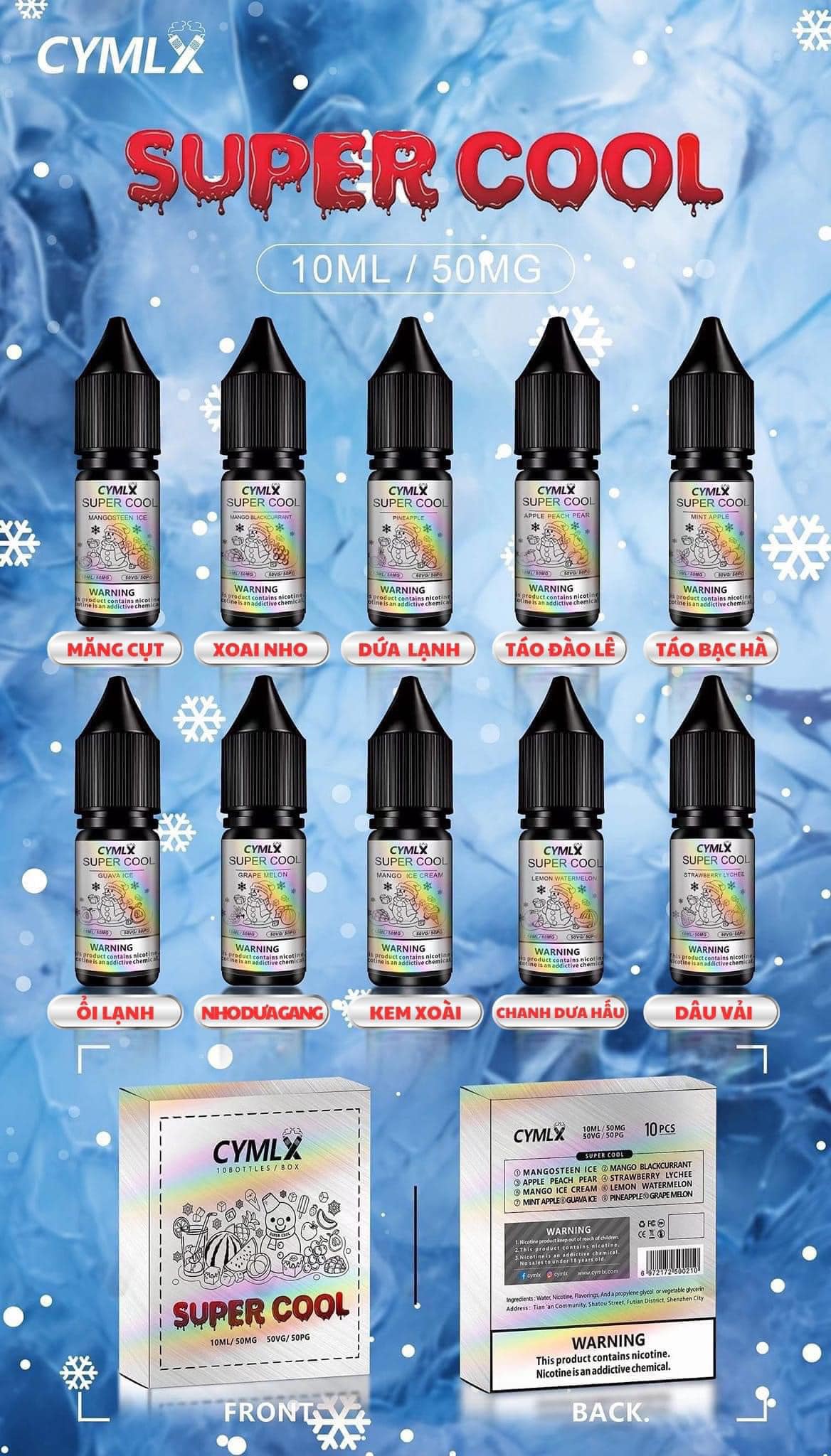 Cymlx Super Cool Ổi Lạnh Saltnic (10ml / 50mg)