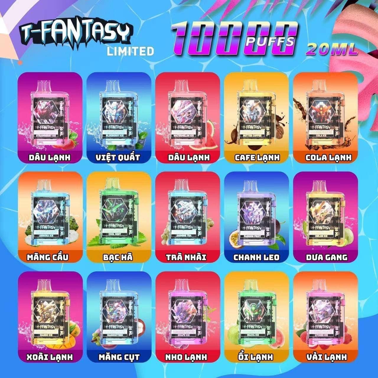 T – Fantasy Limited 10000 Hơi Trà Nhài (50mg) – Pod 1 Lần