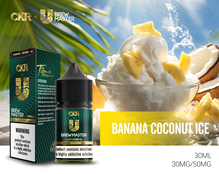 CKR Uwell Brewmaster Banana Coconut Ice - Kem Chuối Dừa Saltnic (30ml/30mg/50mg)