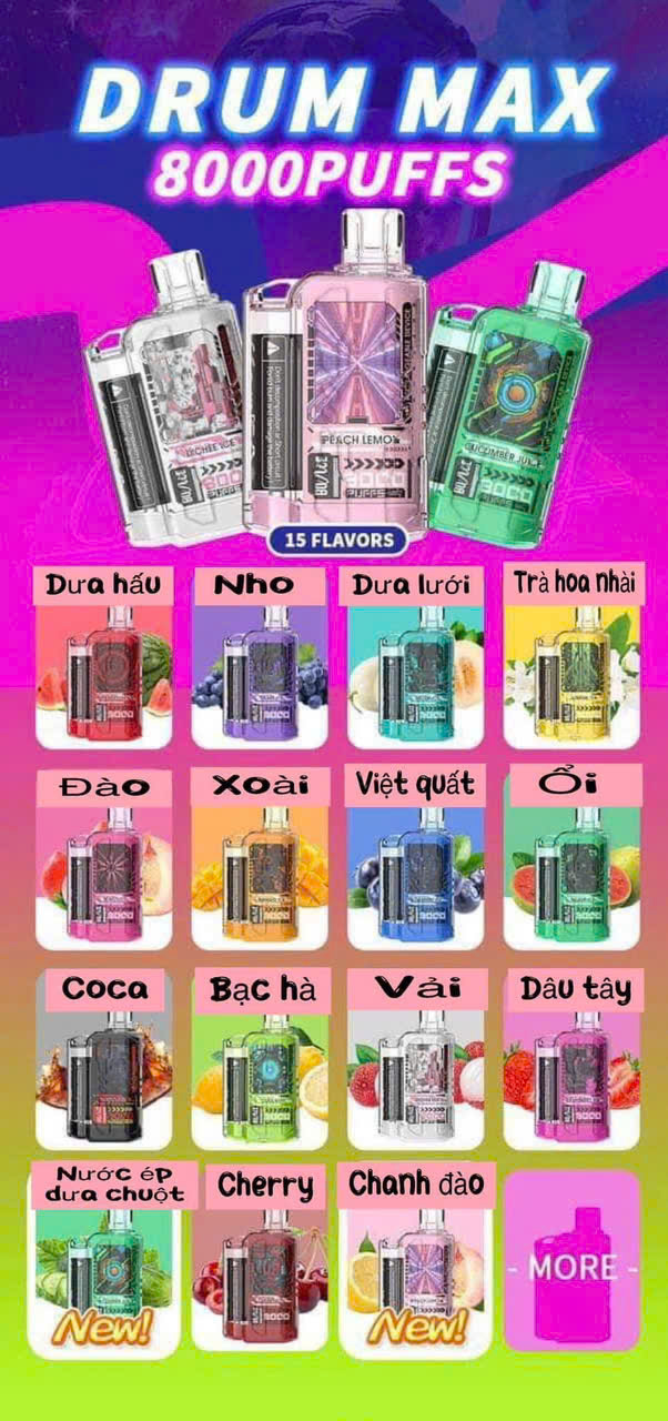 Bounce Drum Max 8000 Hơi Trà Hoa Nhài (50mg) - Pod 1 lần