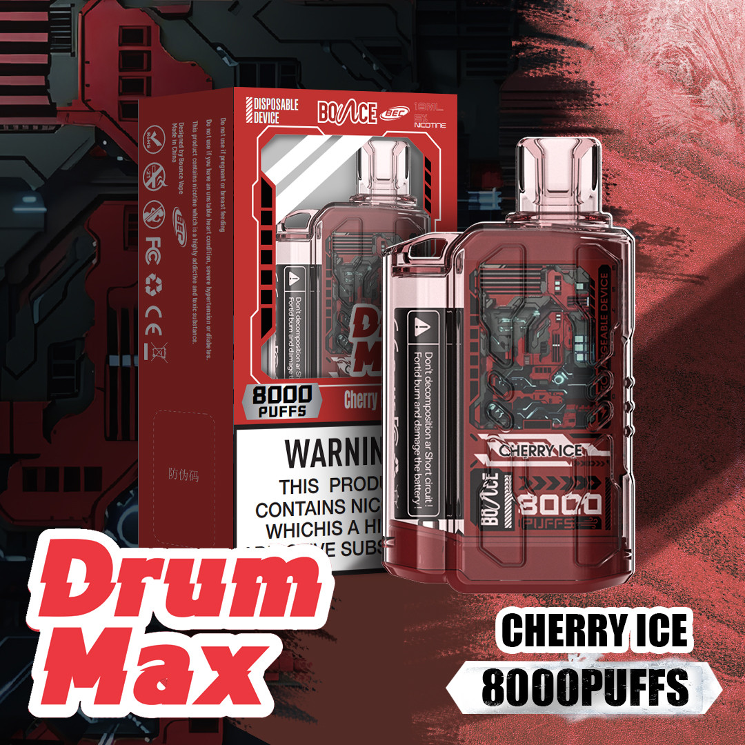 Bounce Drum Max 8000 Hơi Cherry Lạnh (50mg) - Pod 1 lần