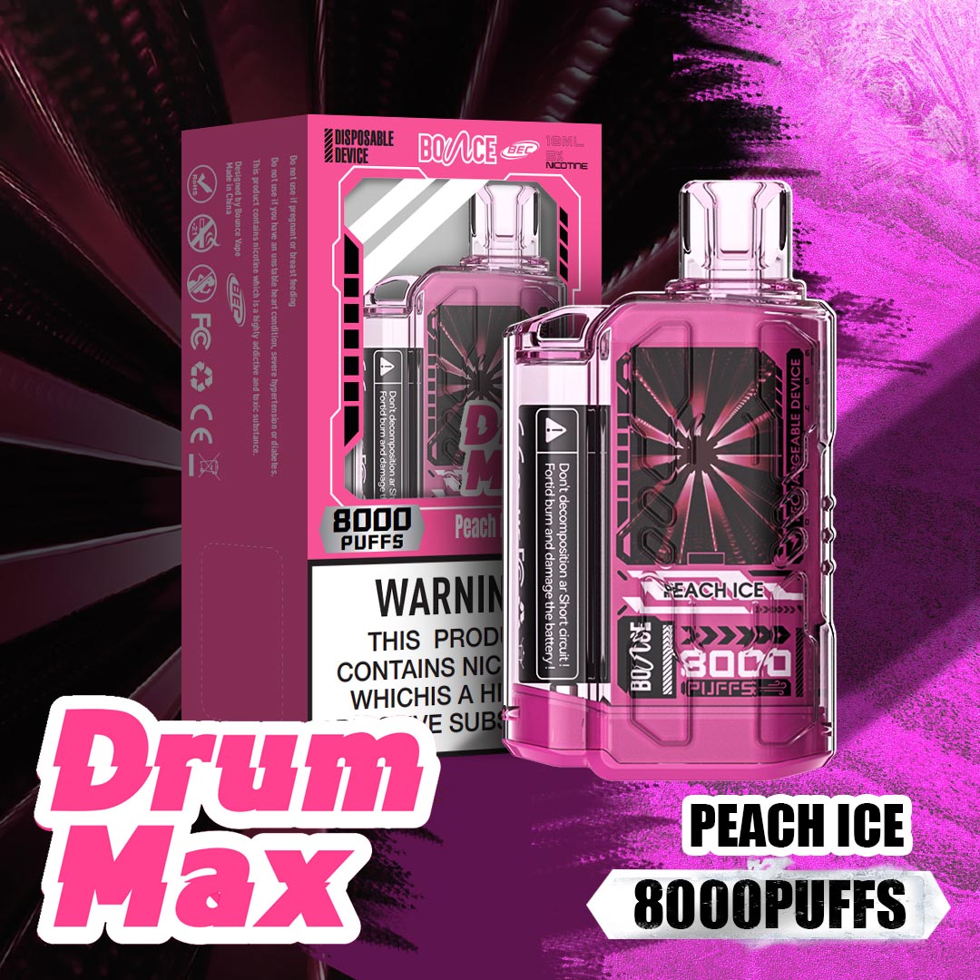 Bounce Drum Max 8000 Hơi Đào Lạnh (50mg) - Pod 1 lần