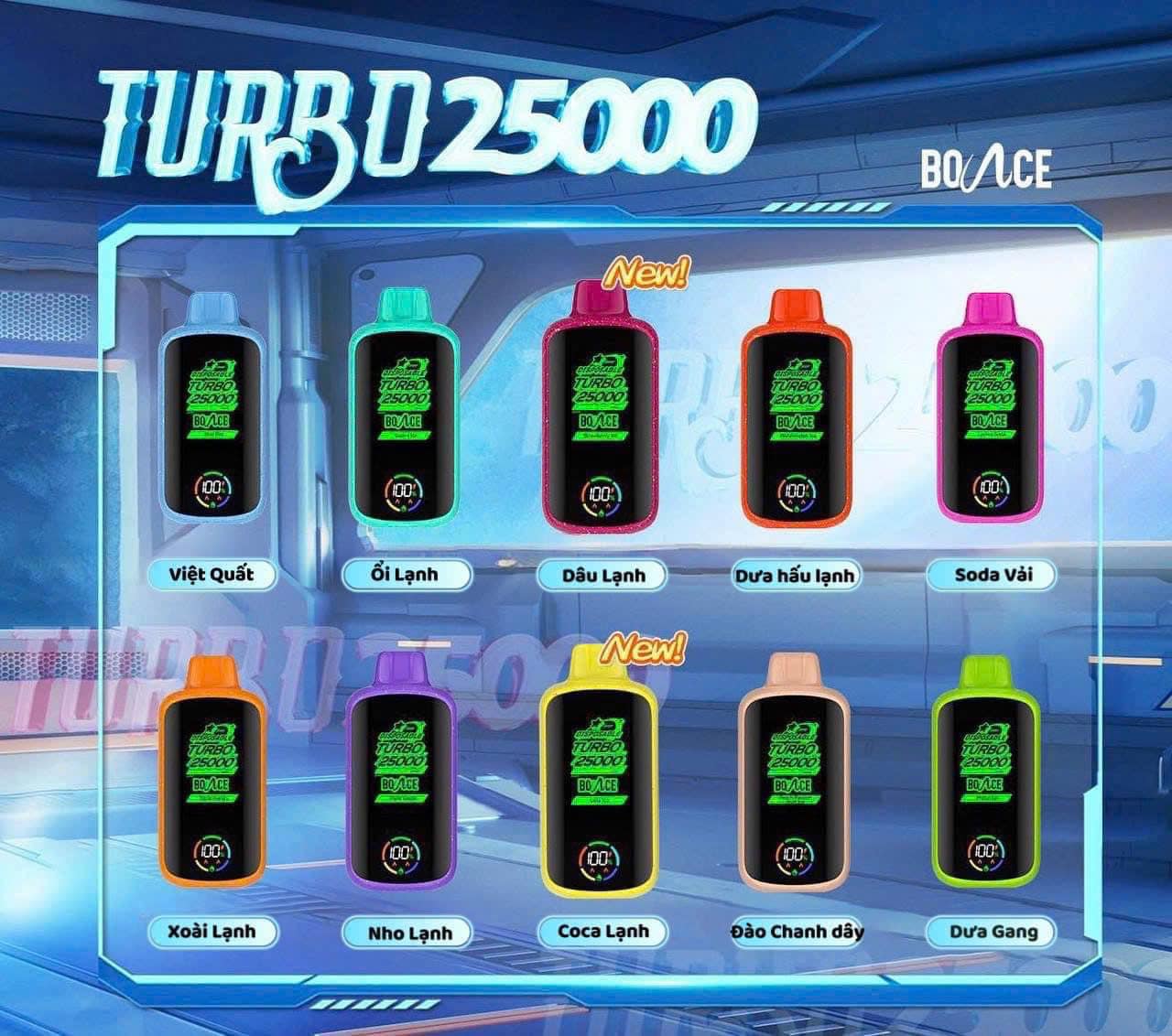 Turbo 25000 Hơi Đào Chanh Leo Lạnh (50mg) – Pod 1 Lần