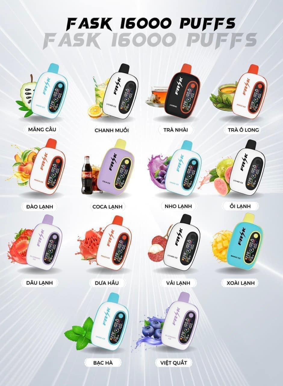Fask 16000 Hơi - Trà Nhài (50mg) – Pod 1 Lần