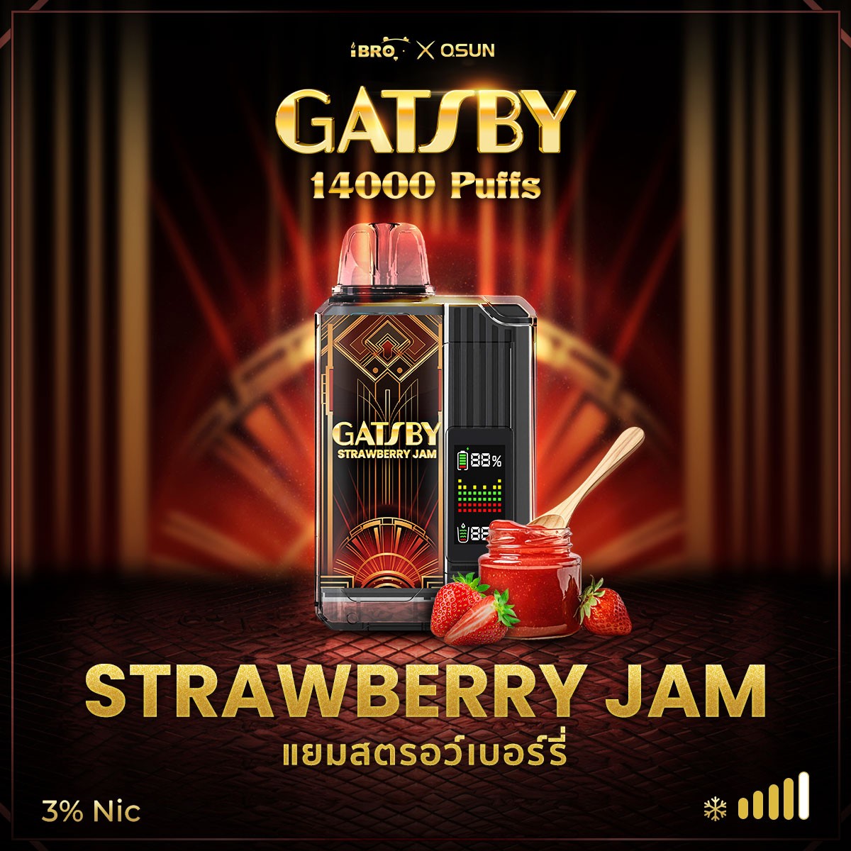 Gats By 14000 Hơi Mứt Dâu Tây (50mg) – Pod 1 Lần
