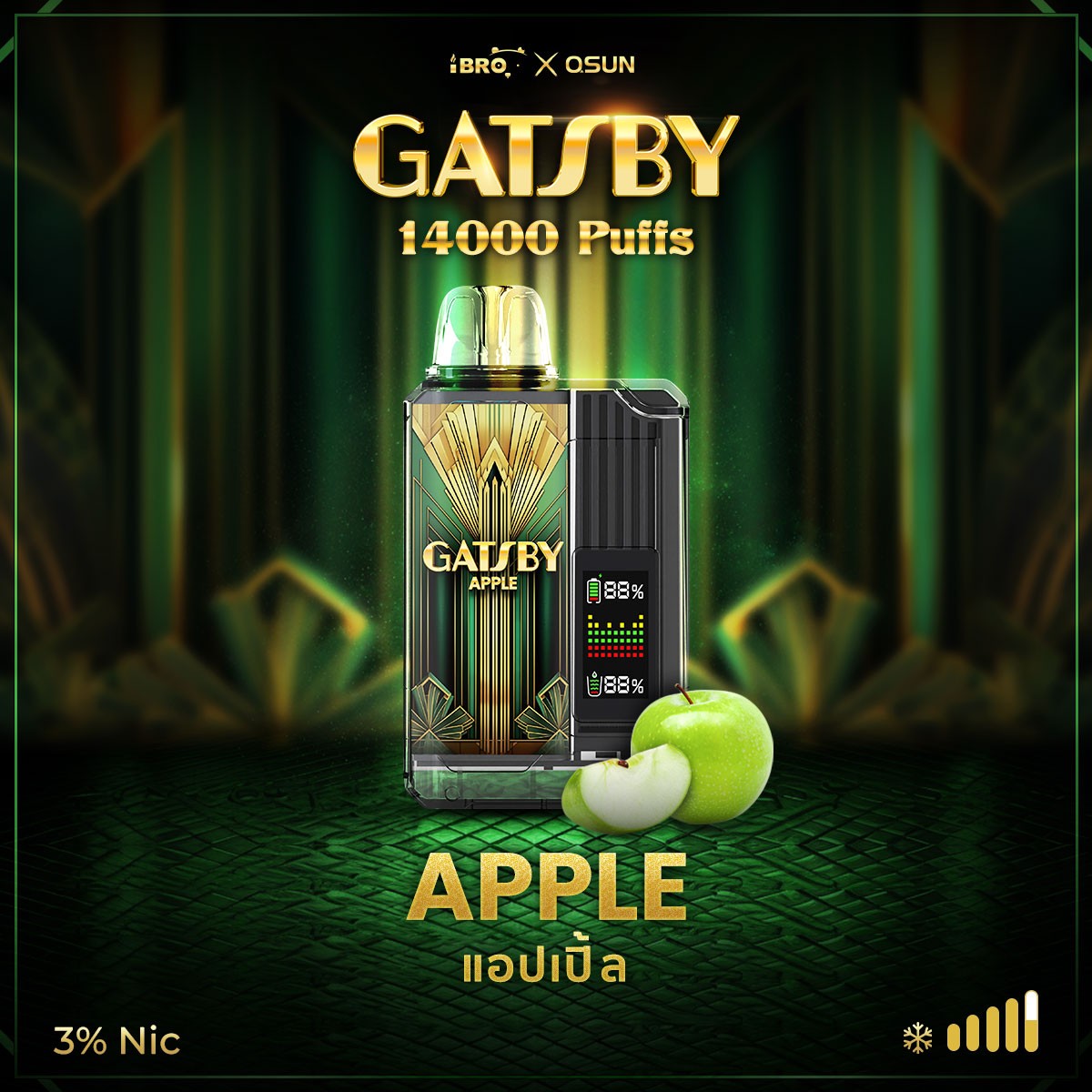Gats By 14000 Hơi Táo Lạnh (50mg) – Pod 1 Lần